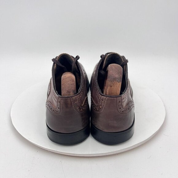 John Varvatos Men Size 9M Brown Tobacco Leather Lace Up Wingtip Derby Dress Shoe - Picture 6 of 15